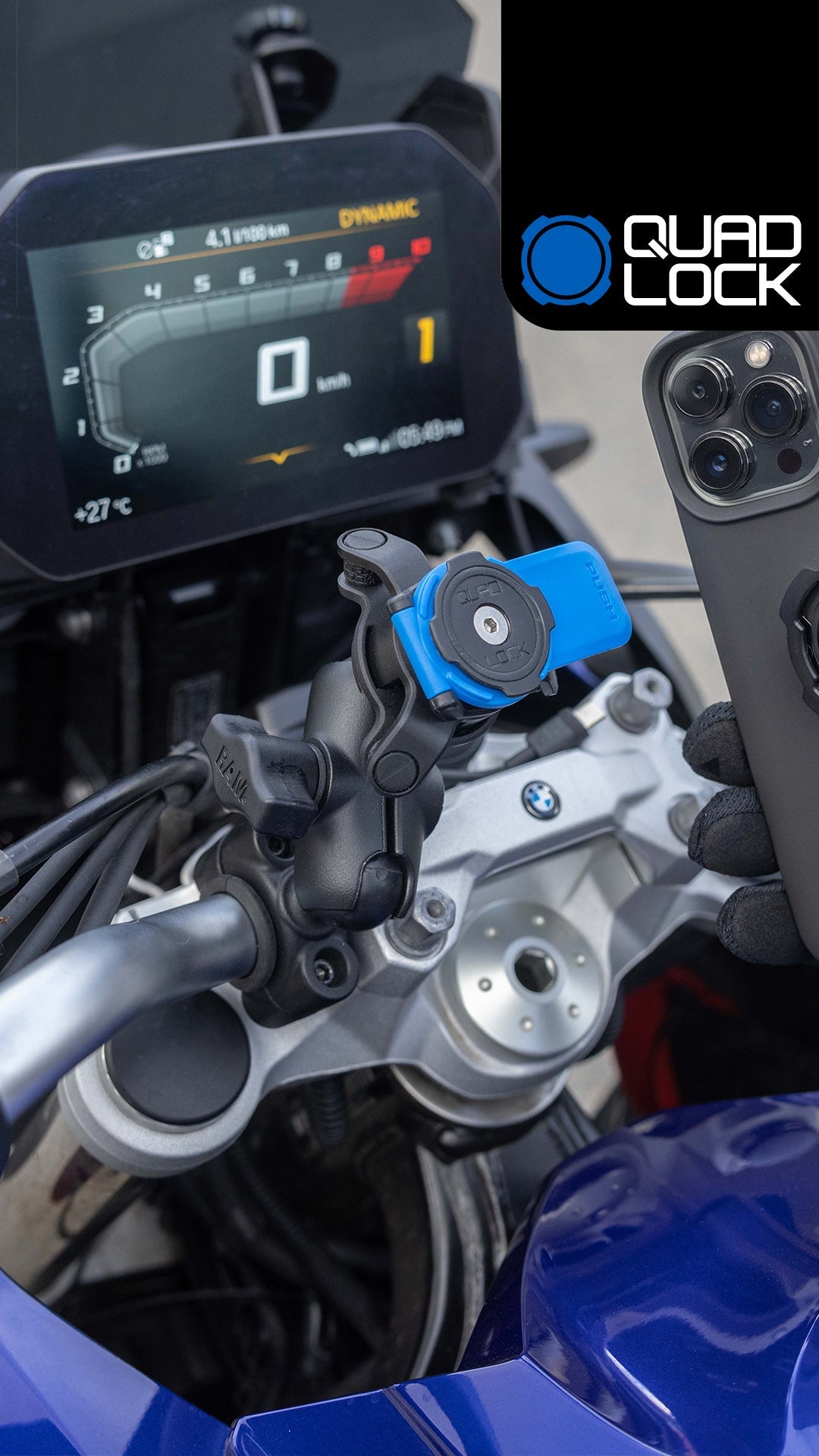 12mm Hex Motorcycle Nut Mount with Dedicated RAM Holder for iPhone 6S PLUS (sku 50418) main image 1