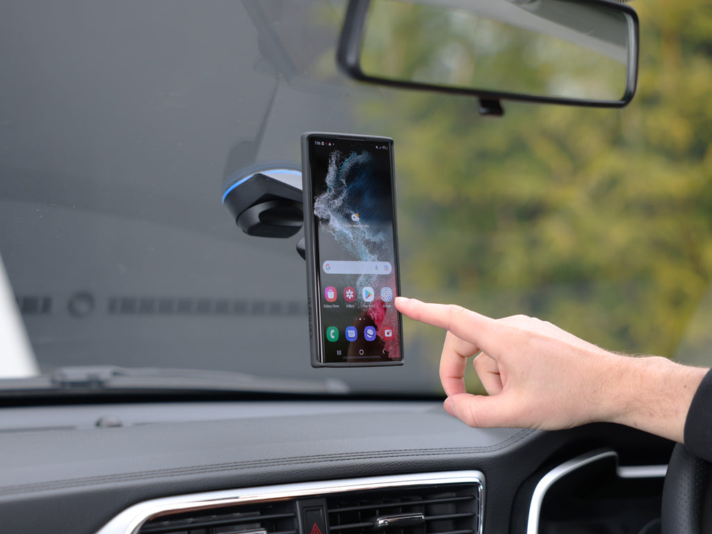 Accezz Support de téléphone de voiture pour Samsung Galaxy A54 (5G) -  Chargeur sans fil - Tableau de bord et pare-brise - Noir
