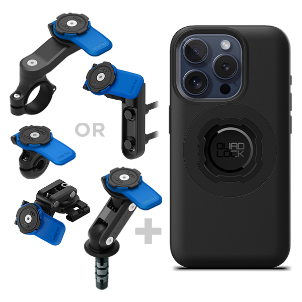 Quad Lock Support pour Smartphone pour Tige de Fourche de Moto pour Les  téléphones iPhone 12/12 Pro Coque MAG